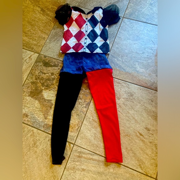 Harley Quinn DC Super Hero Girls Costume in Small has a couple spots on top - Picture 1 of 15